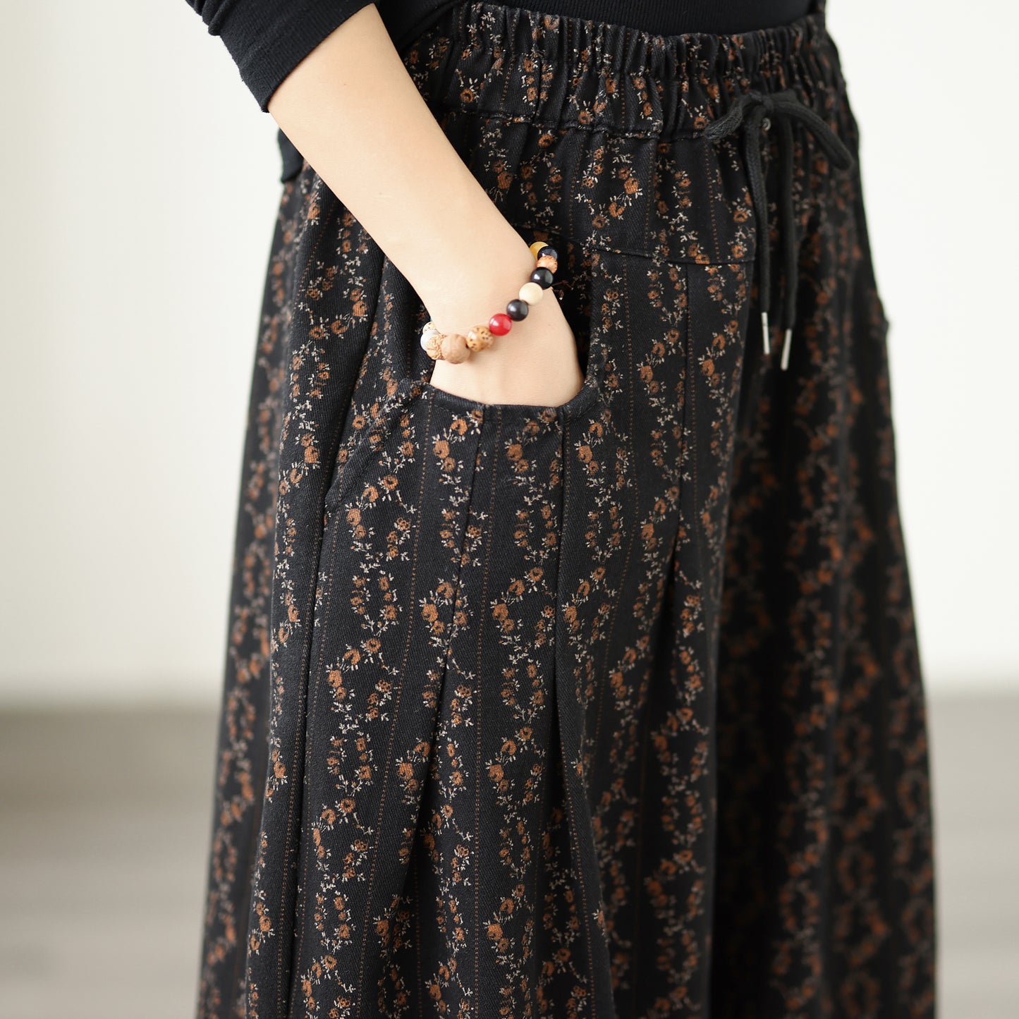 Women's Baggy Jeans Drawstring Elastic Waist Wide Leg