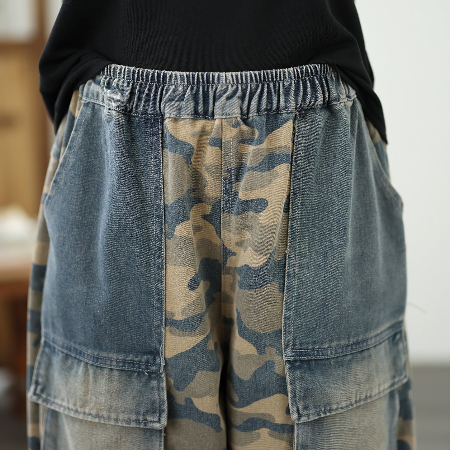 Women's Baggy Jeans Elastic Waist Harem Pants