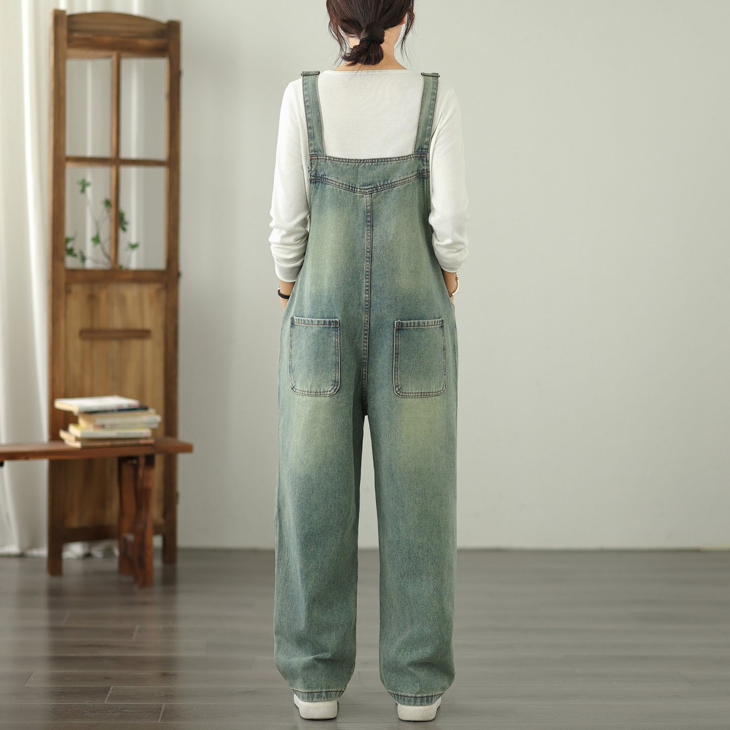Womens Denim Bib Pants Jumpsuits Jeans Adjustable Strap Overalls