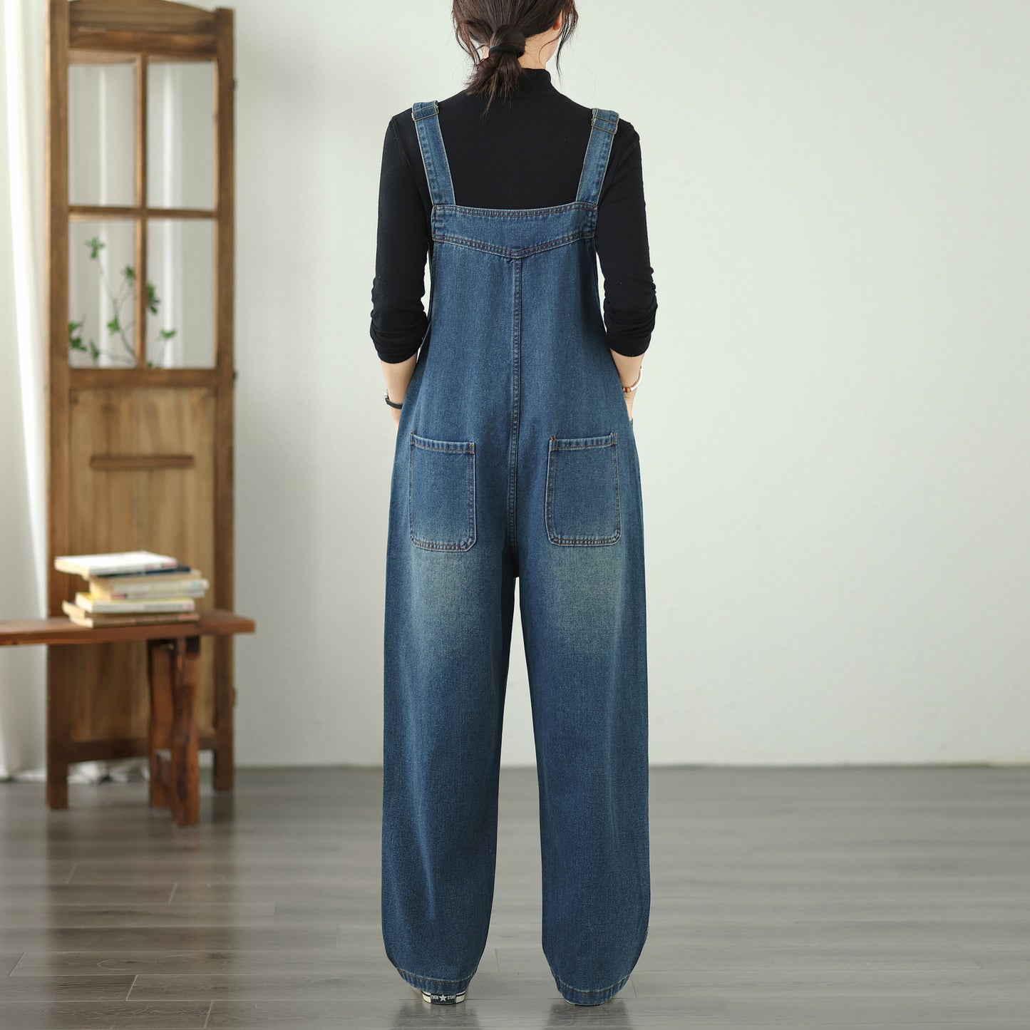 Womens Denim Bib Pants Jumpsuits Jeans Adjustable Strap Overalls
