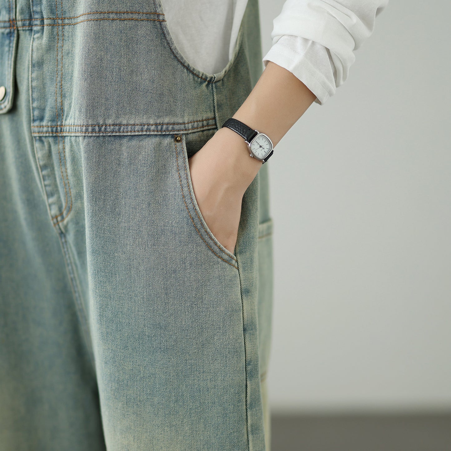 Womens Denim Bib Pants Jumpsuits Jeans Adjustable Strap Overalls