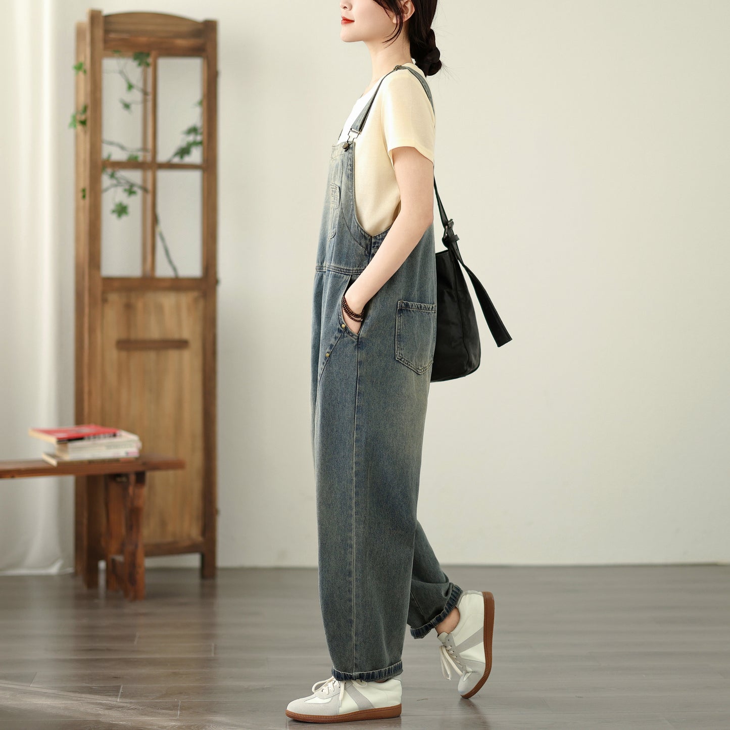 Womens Denim Bib Pants Jumpsuits Jeans Adjustable Strap Overalls
