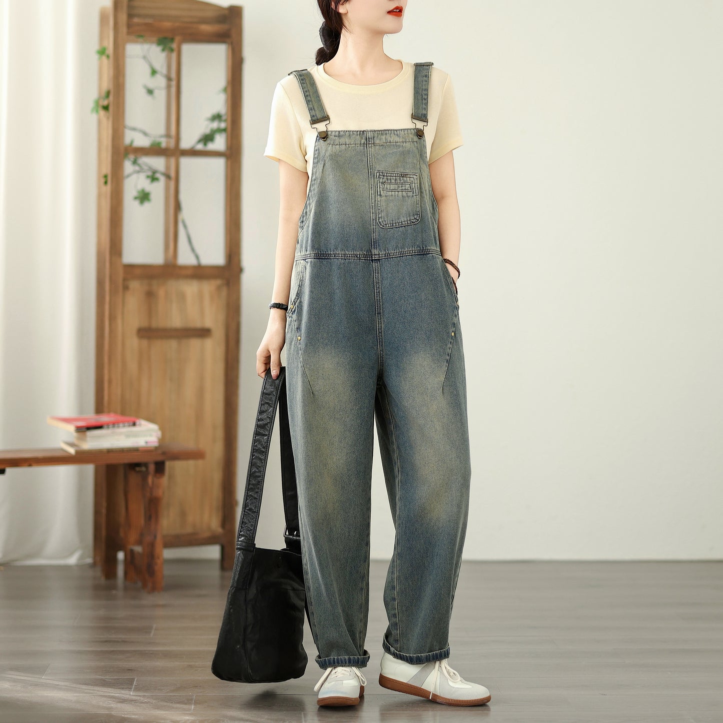 Womens Denim Bib Pants Jumpsuits Jeans Adjustable Strap Overalls