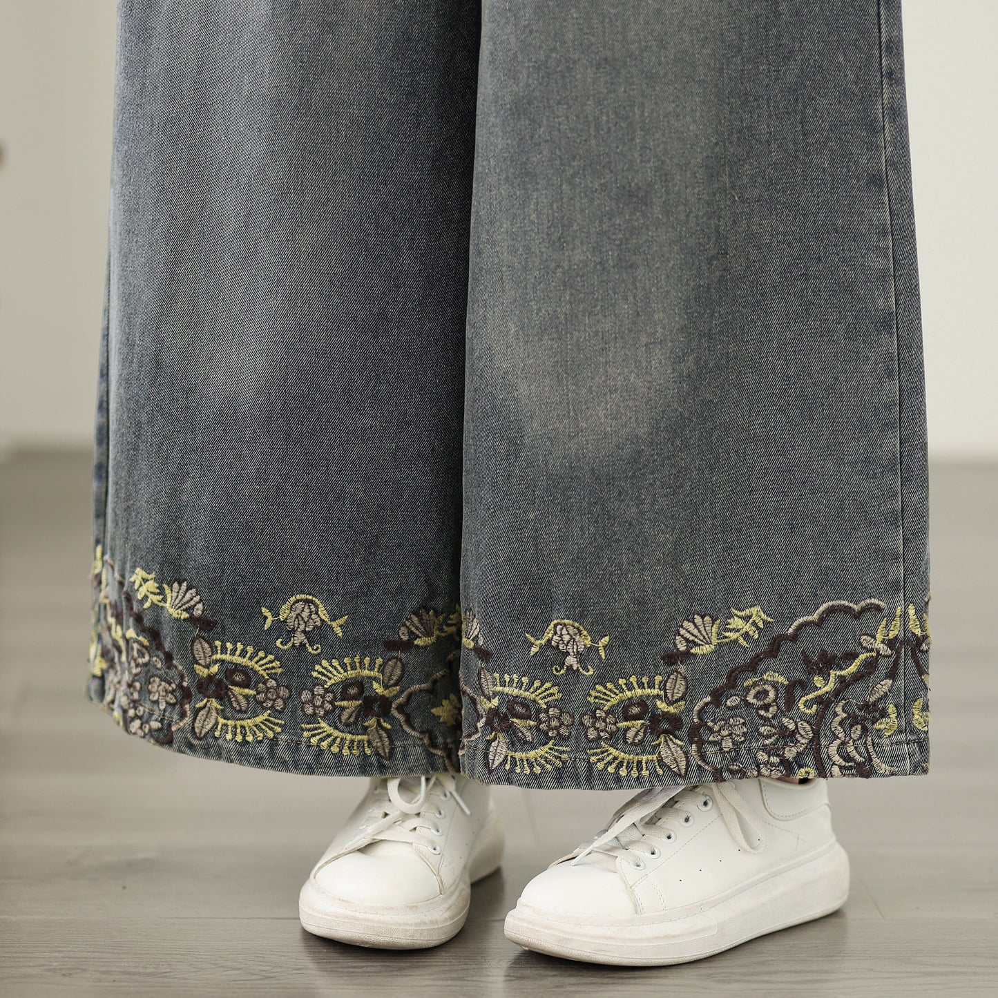 Women's Baggy Jeans Drawstring Wide Leg Denim