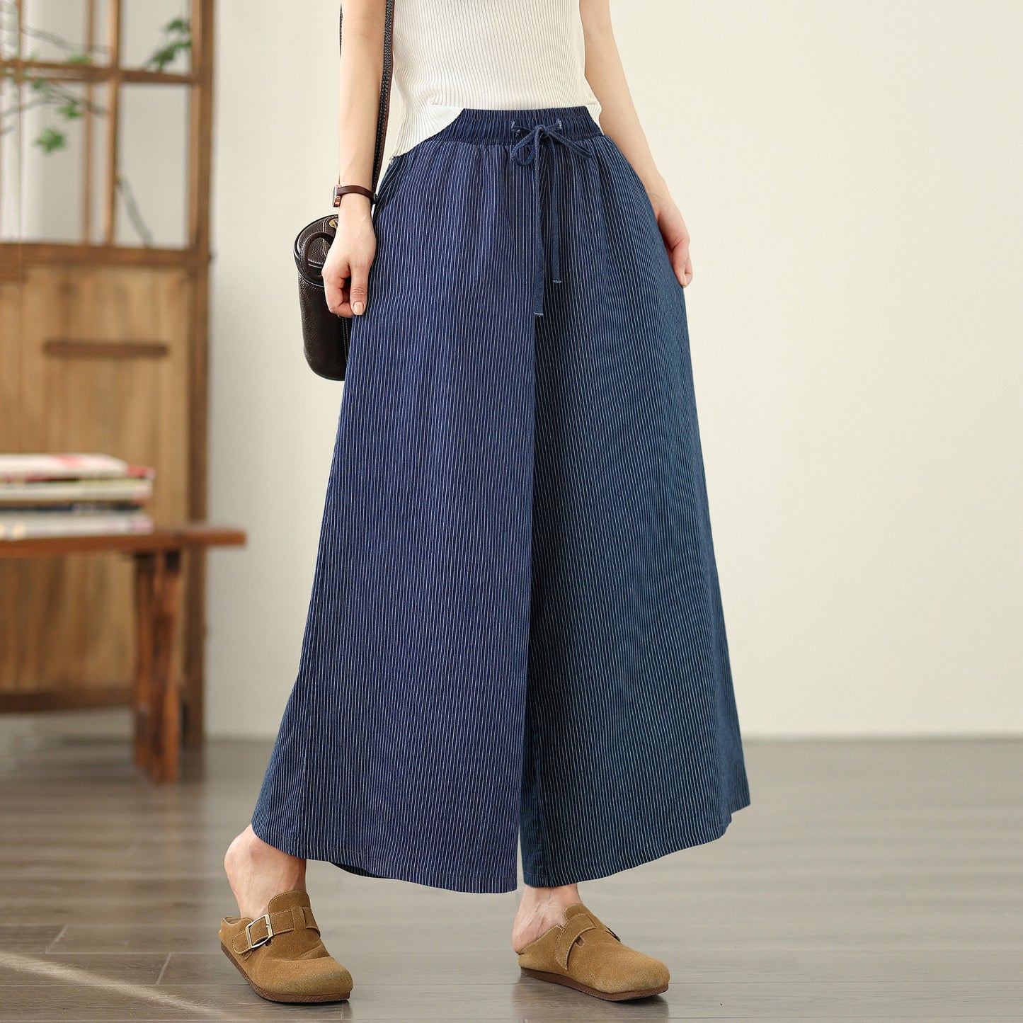Women's Jeans Elastic Waist Wide Leg Denim Pants