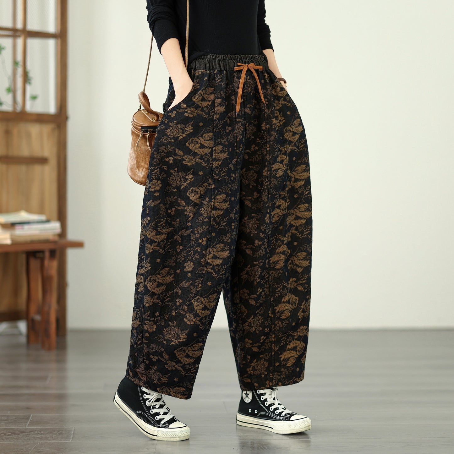 Women's Harem Jeans Drawstring Waist Print Pants