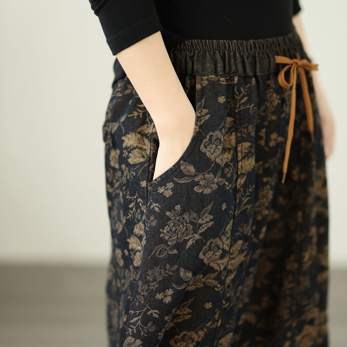 Women's Harem Jeans Drawstring Waist Print Pants