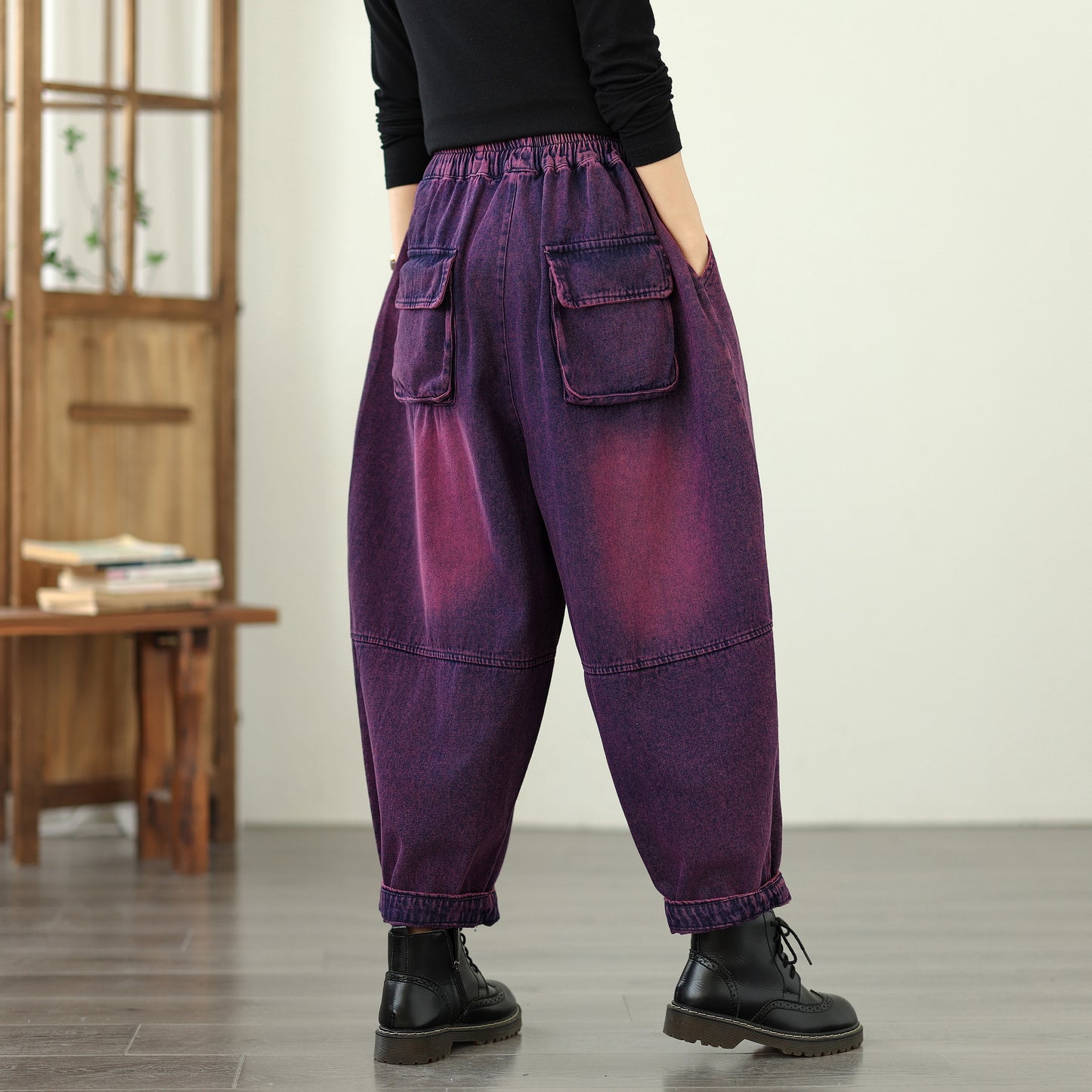 Women's Harem Jeans Drawstring Waist Print Pants