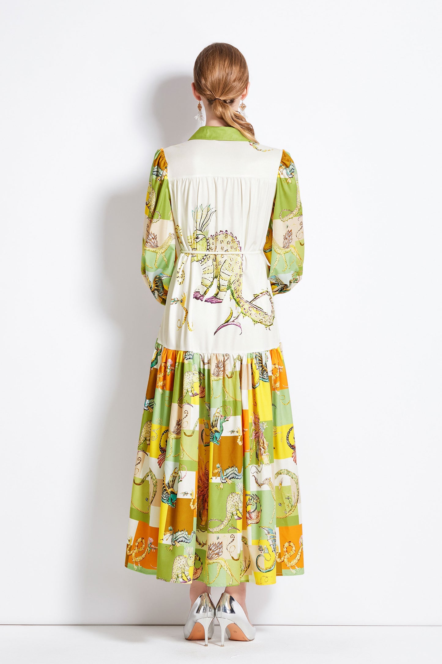 Women's Floral Print Casual Button Maxi Dress