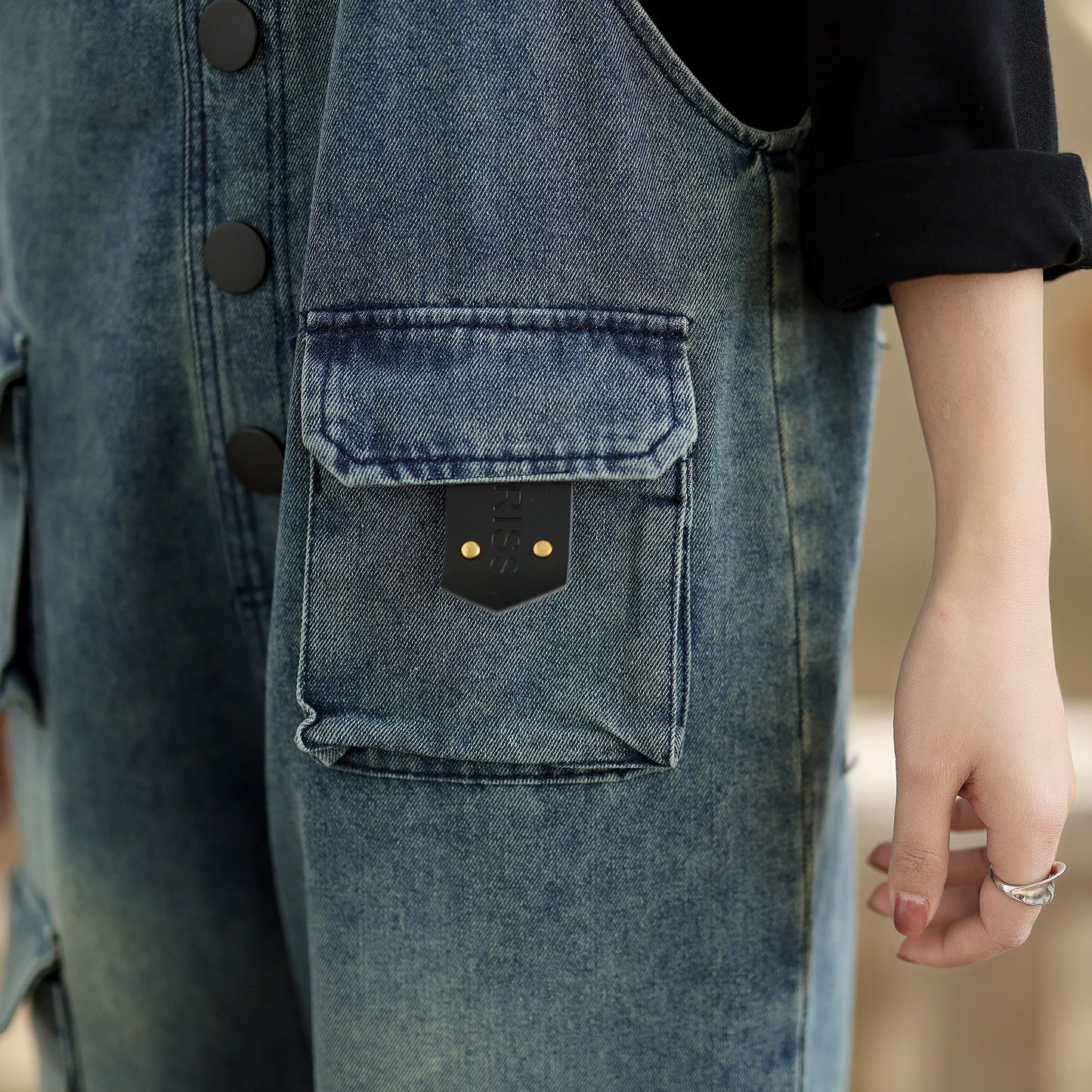 Womens Denim Bib Pants Jumpsuits Jeans Adjustable Strap Overalls