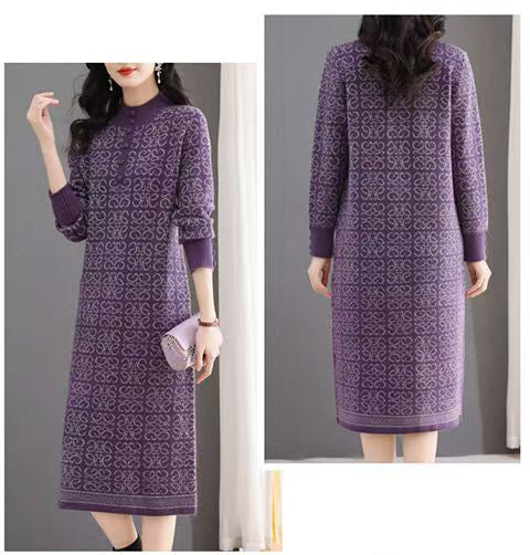 Women's Turtleneck Sweater Chunky Knit Tunic Dress