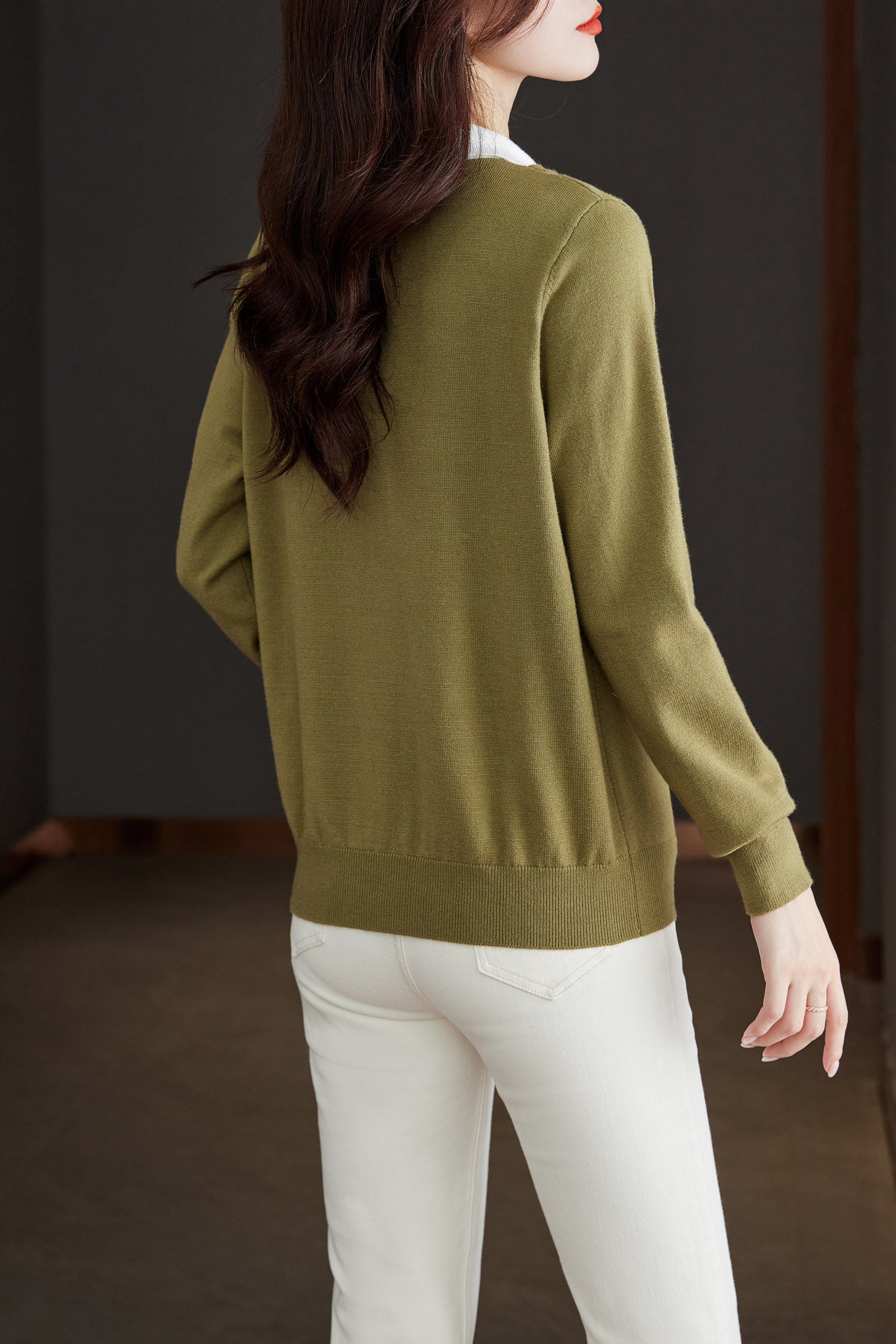 Women's Casual Patchwork Shirt Pullover Blouse - LAI MENG FIVE CATS