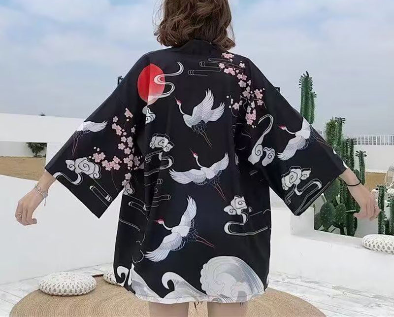K10-Women's Floral Print Cardigan Kimono Cute Tops