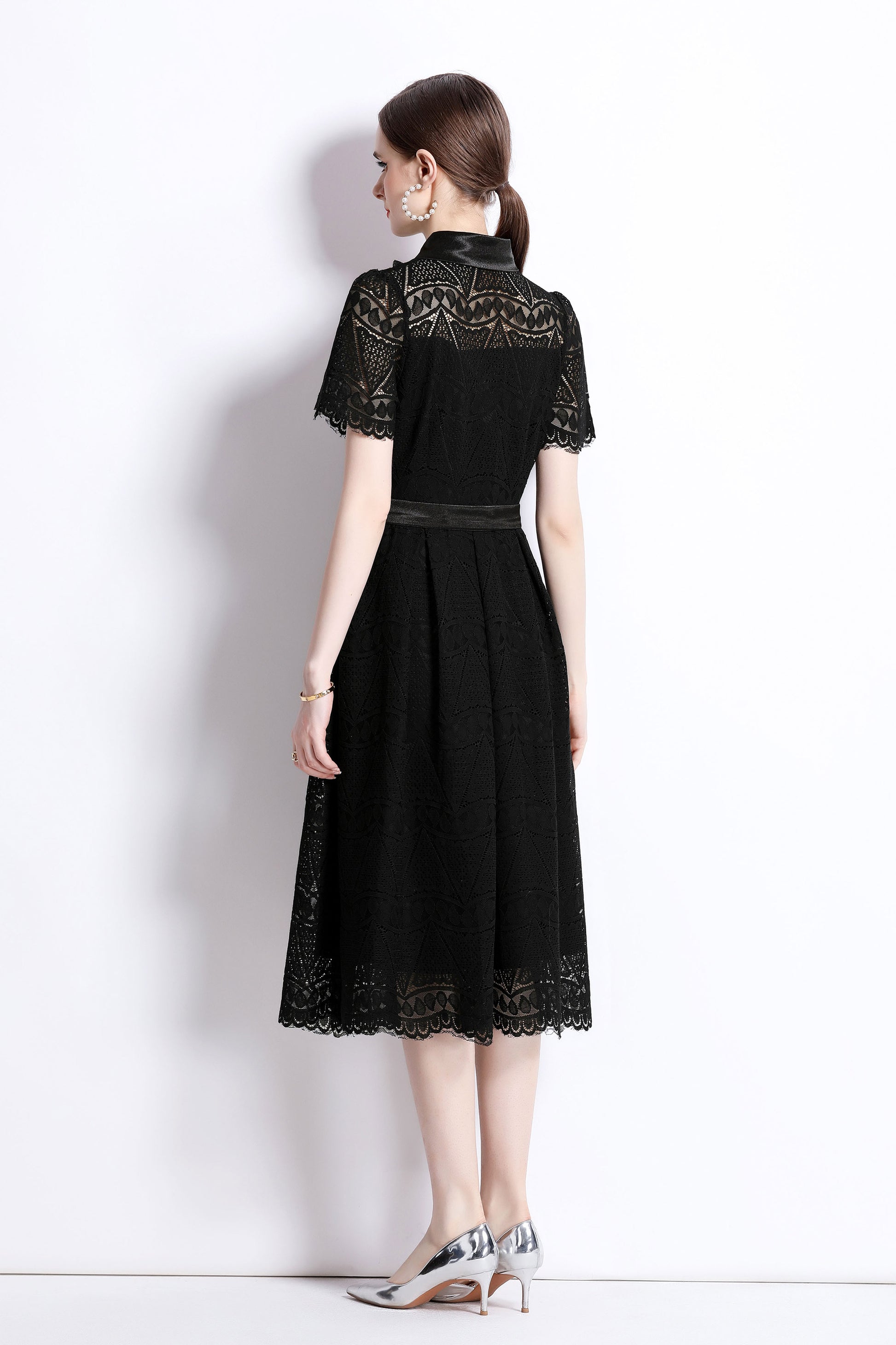Women's Vintage Casual Elegant Midi Dress - LAI MENG FIVE CATS