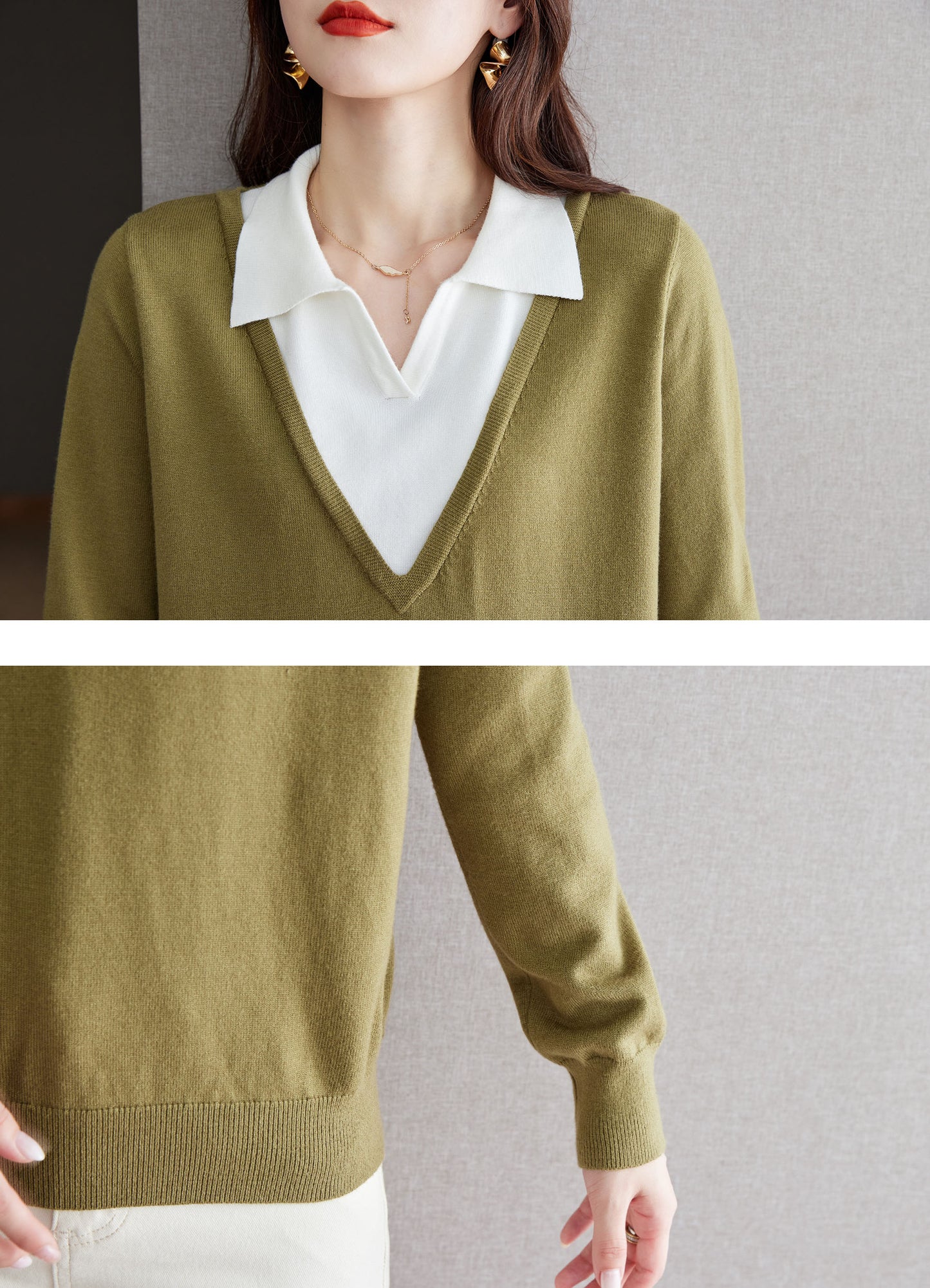 Women's Casual Patchwork Shirt Vintage Blouse