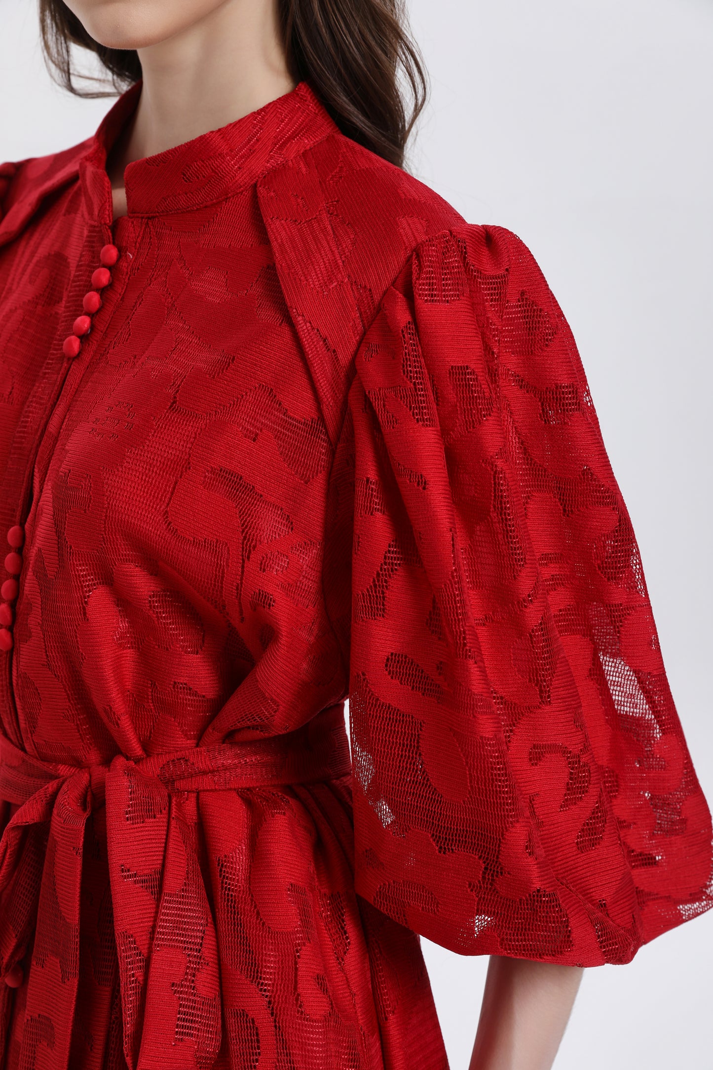 Red Romantic Summer Mini Dress - LAI MENG FIVE CATS