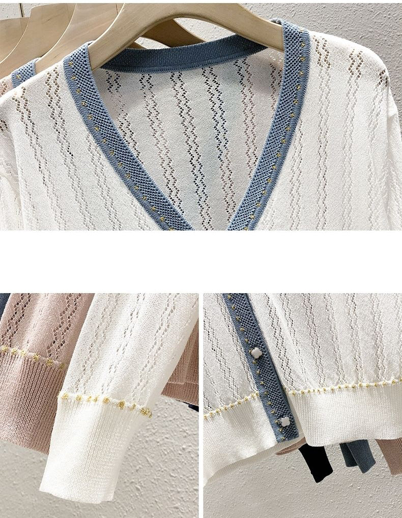 Lightweight Pointelle Knit Cardigan