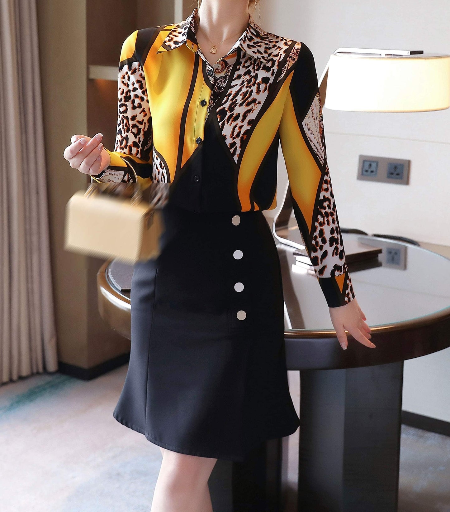 BK-Long Sleeve Button up Casual Blouse - LAI MENG FIVE CATS