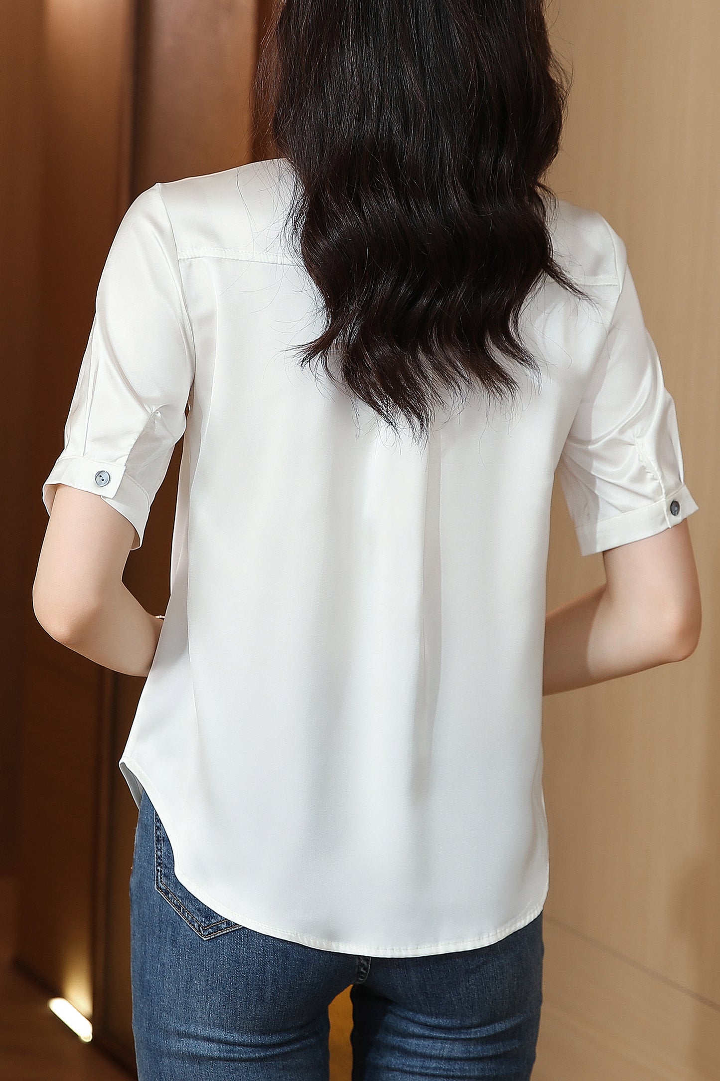 Women's Collared Floral Print Blouse Short Sleeve Tops