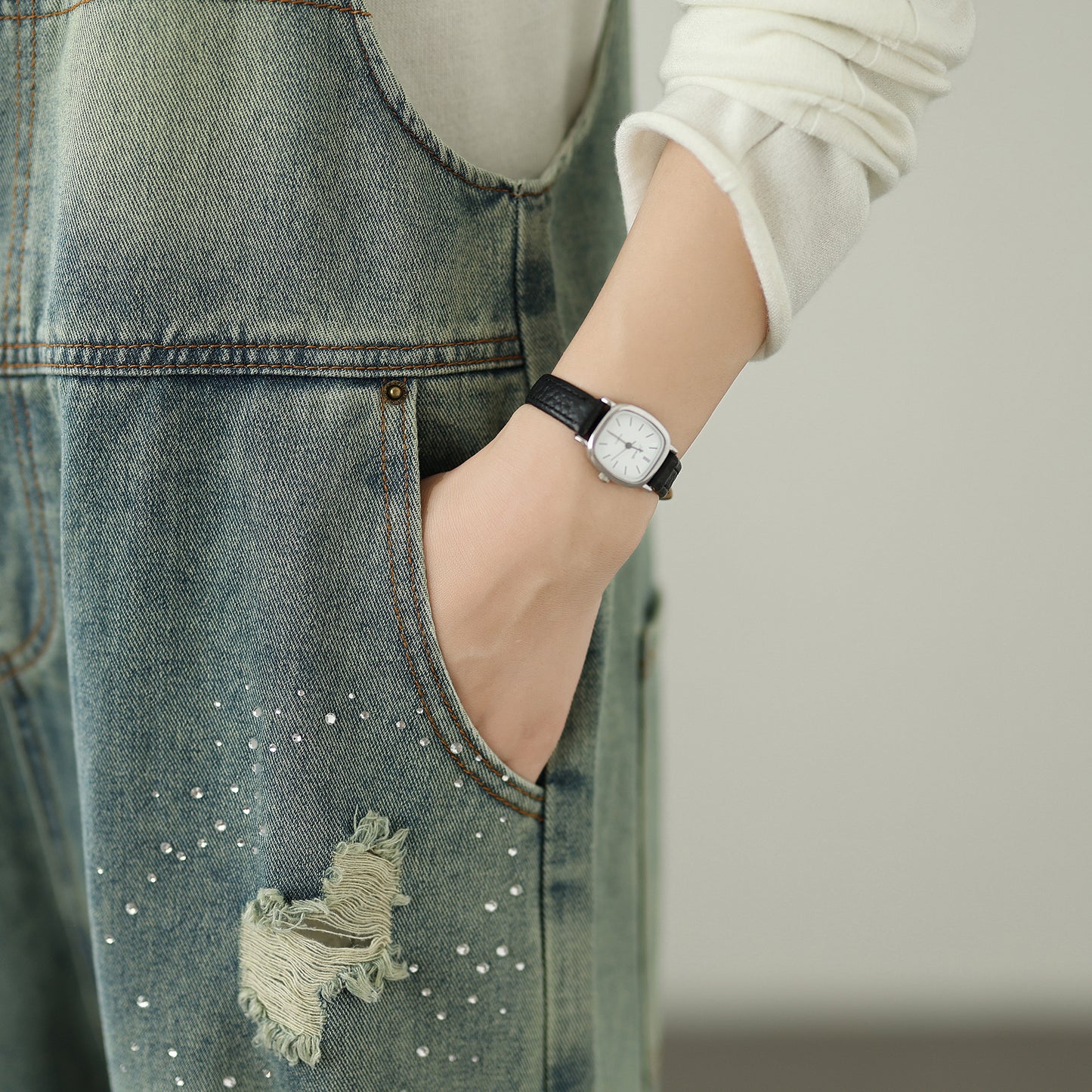 Womens Denim Bib Pants Jumpsuits Jeans Adjustable Strap Overalls