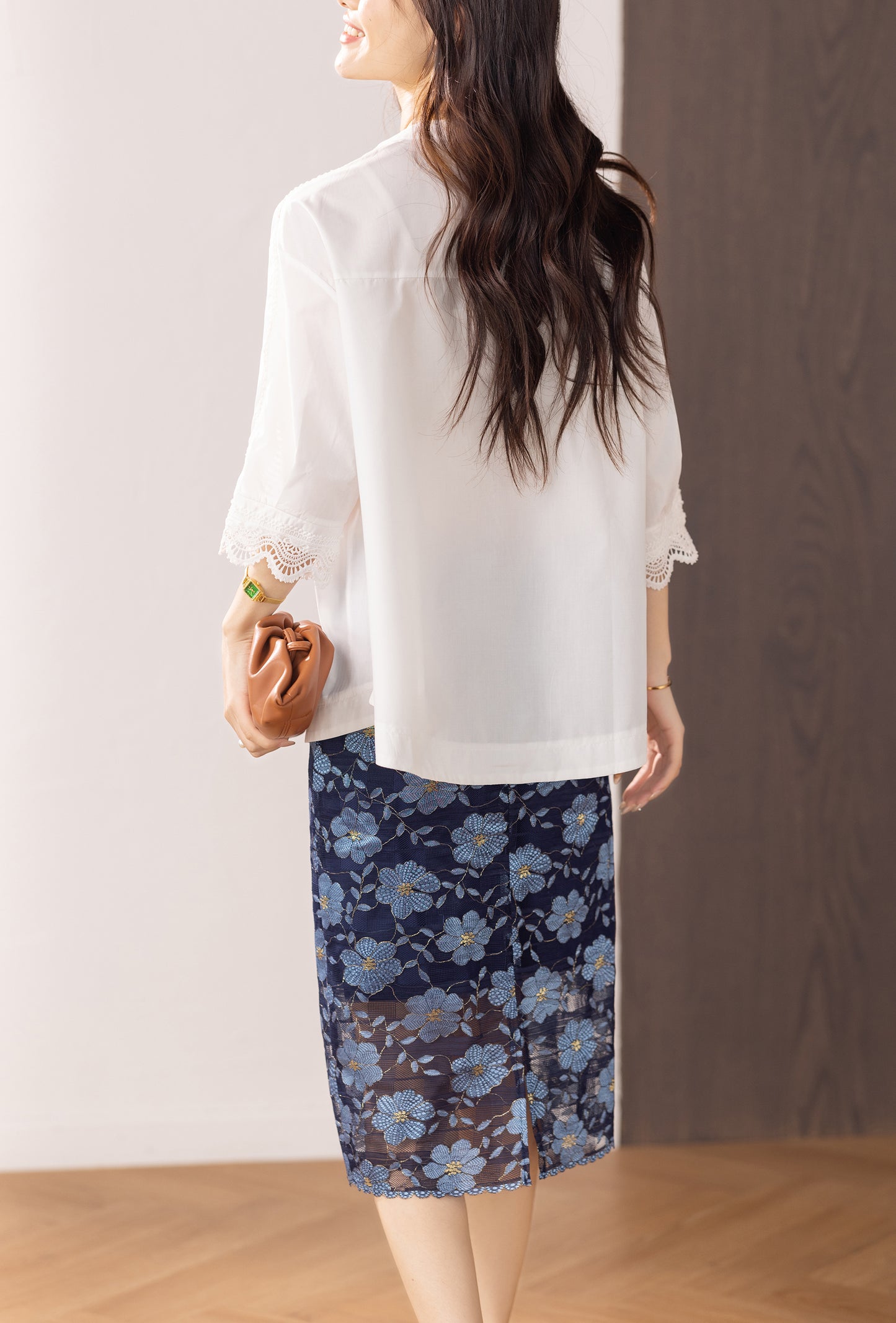 Women's V Neck Lace Floral Blouse Tops Shirts
