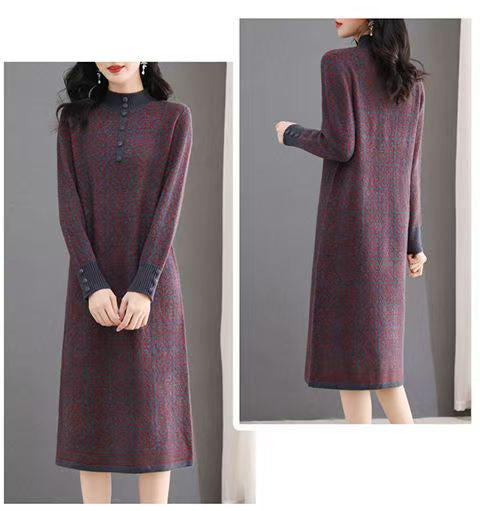 Women's Turtleneck Sweater Chunky Knit Tunic Dress