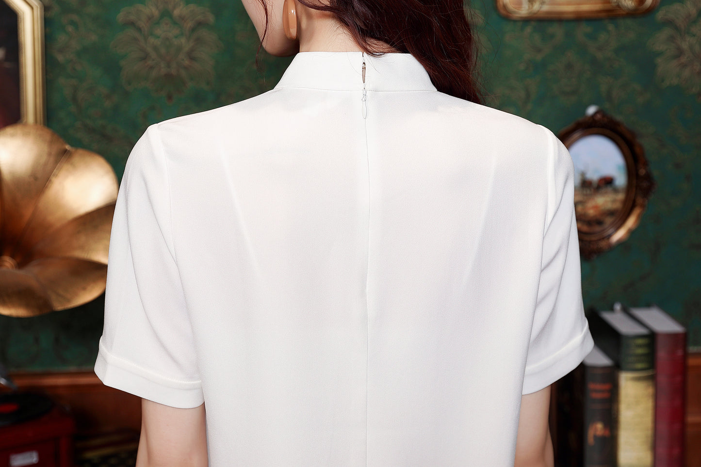 Women's Silk Satin Short Sleeve Blouse Tops