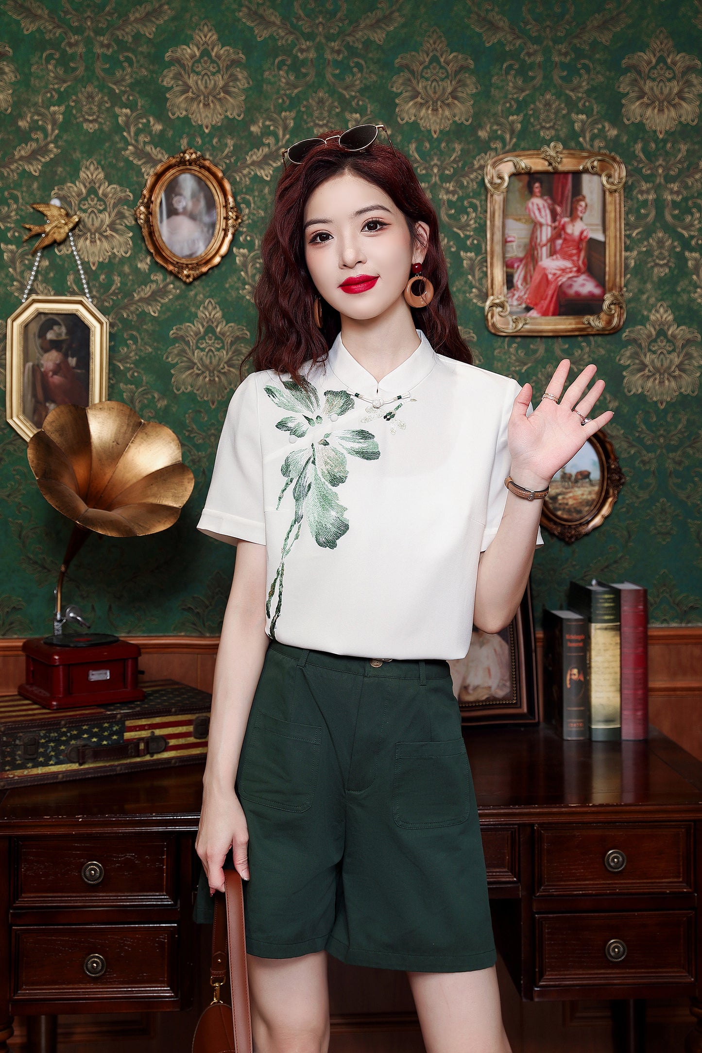 Women's Silk Satin Short Sleeve Blouse Tops