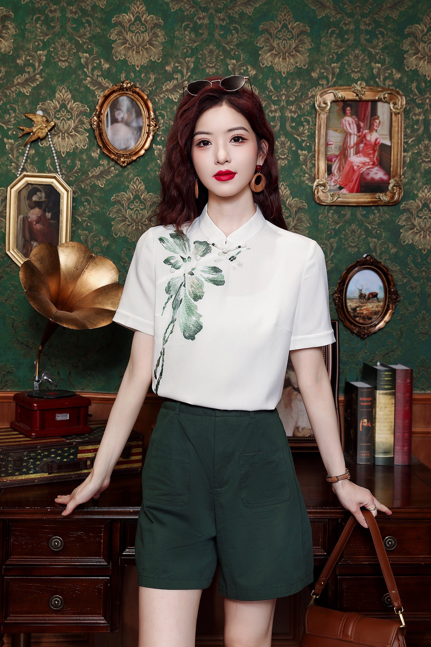 Women's Silk Satin Short Sleeve Blouse Tops