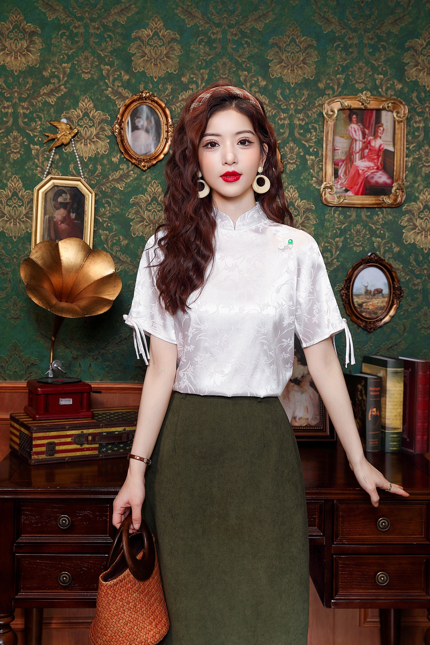 Women's Silk Satin Short Sleeve Blouse Tops