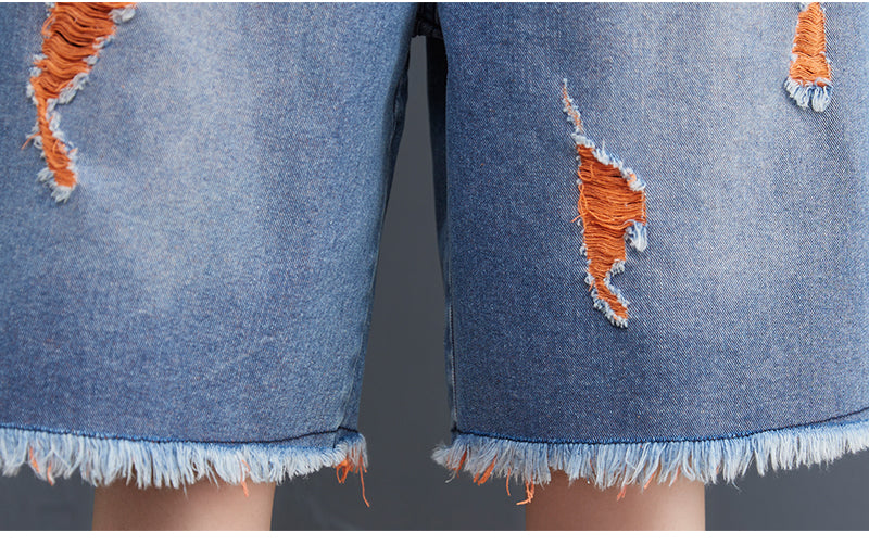 Women's Bermuda Shorts Baggy Jean Denim Shorts - LAI MENG FIVE CATS