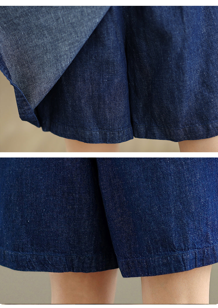 Women's Skorts Skirts Denim Mini Skirt Pull On Jean Shorts - LAI MENG FIVE CATS