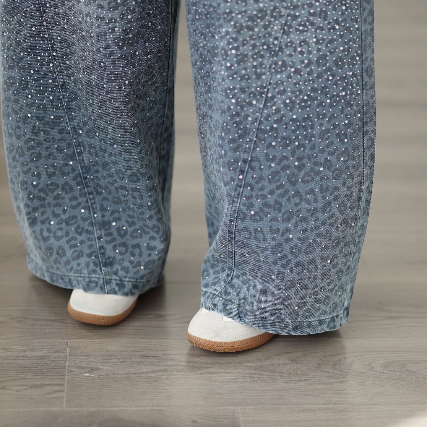 Jeans for Women Wide Leg Pull On Elastic Waist Denim - LAI MENG FIVE CATS