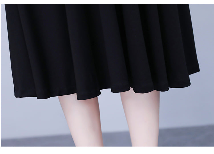 Women's Peter Pan Collar Short Sleeve A-line Midi Dress - LAI MENG FIVE CATS