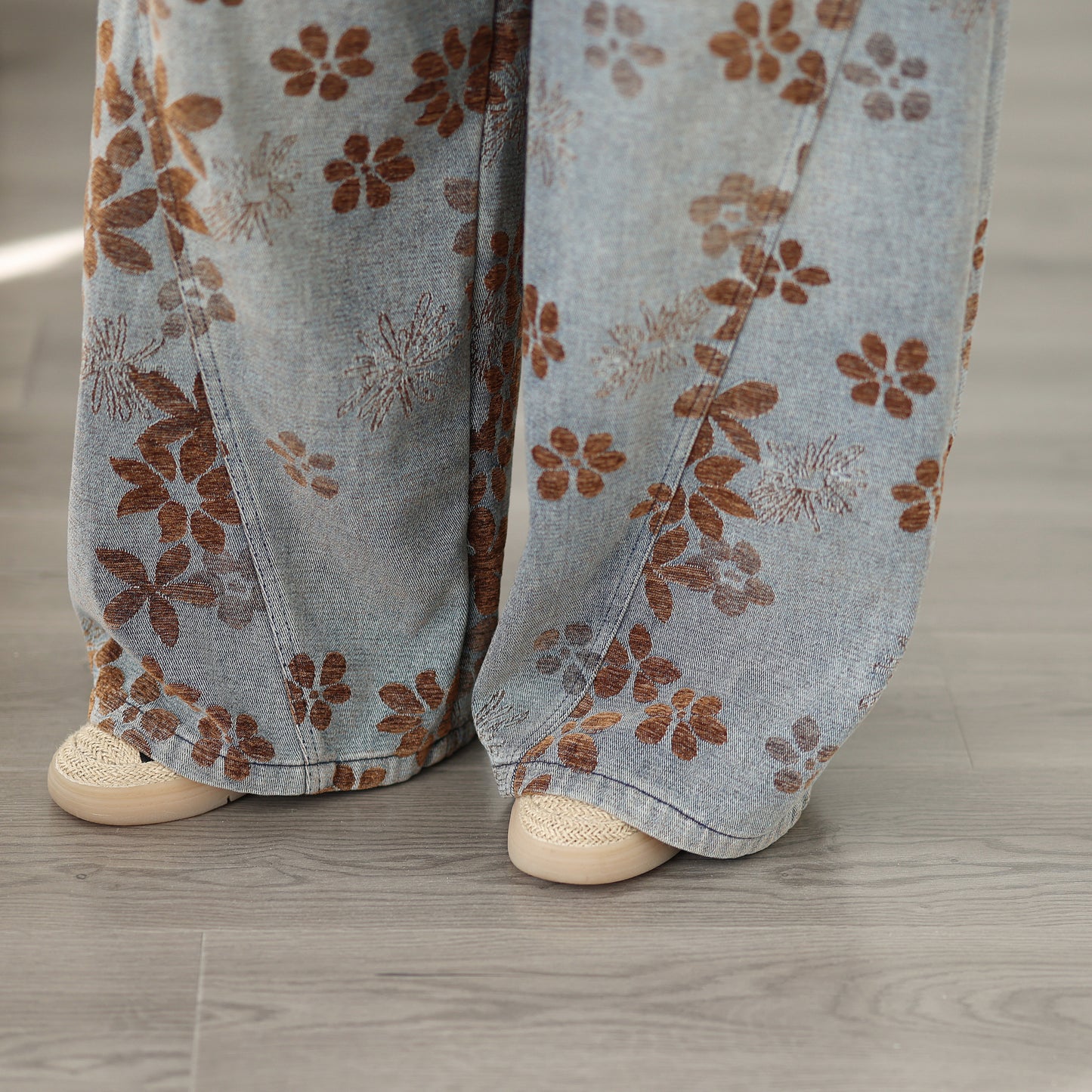 26-Women's Baggy Jeans Elastic Waist Loose Denim Pants