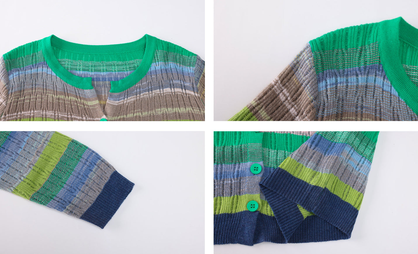Colorful Stripe Open-Knit Cardigan – Lightweight Summer Layer