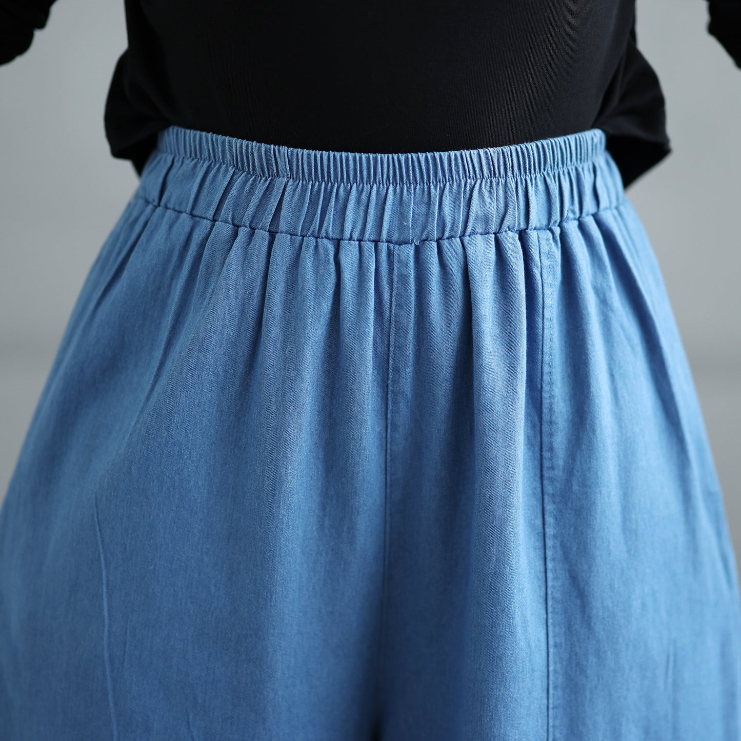 Women's Baggy Jeans Drawstring Waist Wide Leg