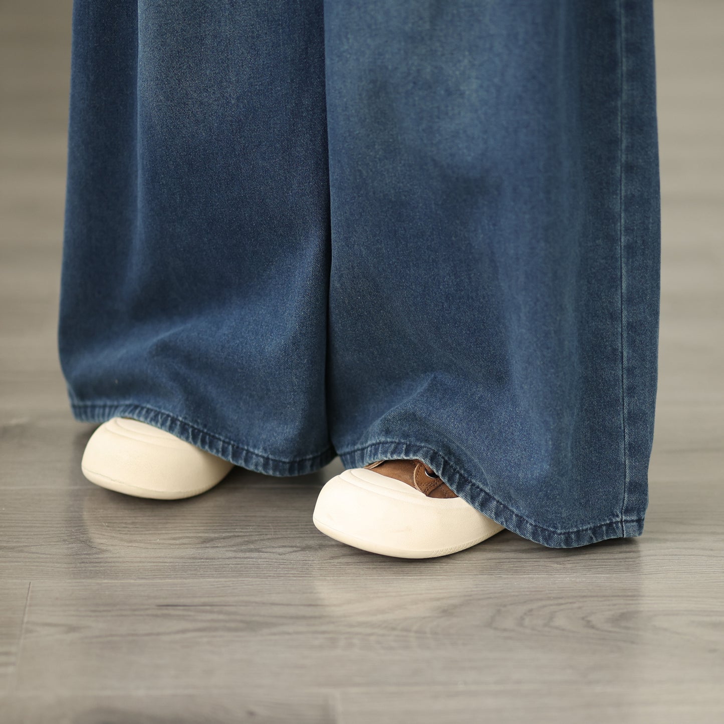 Jeans for Women Wide Leg Pull On Elastic Waist Denim - LAI MENG FIVE CATS