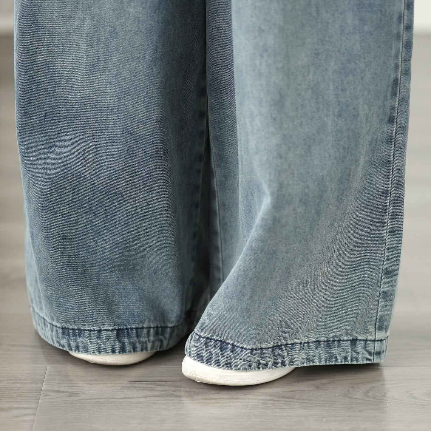 Jeans for Women Wide Leg Pull On Elastic Waist Denim - LAI MENG FIVE CATS