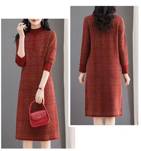 Women's Turtleneck Sweater Chunky Knit Tunic Dress