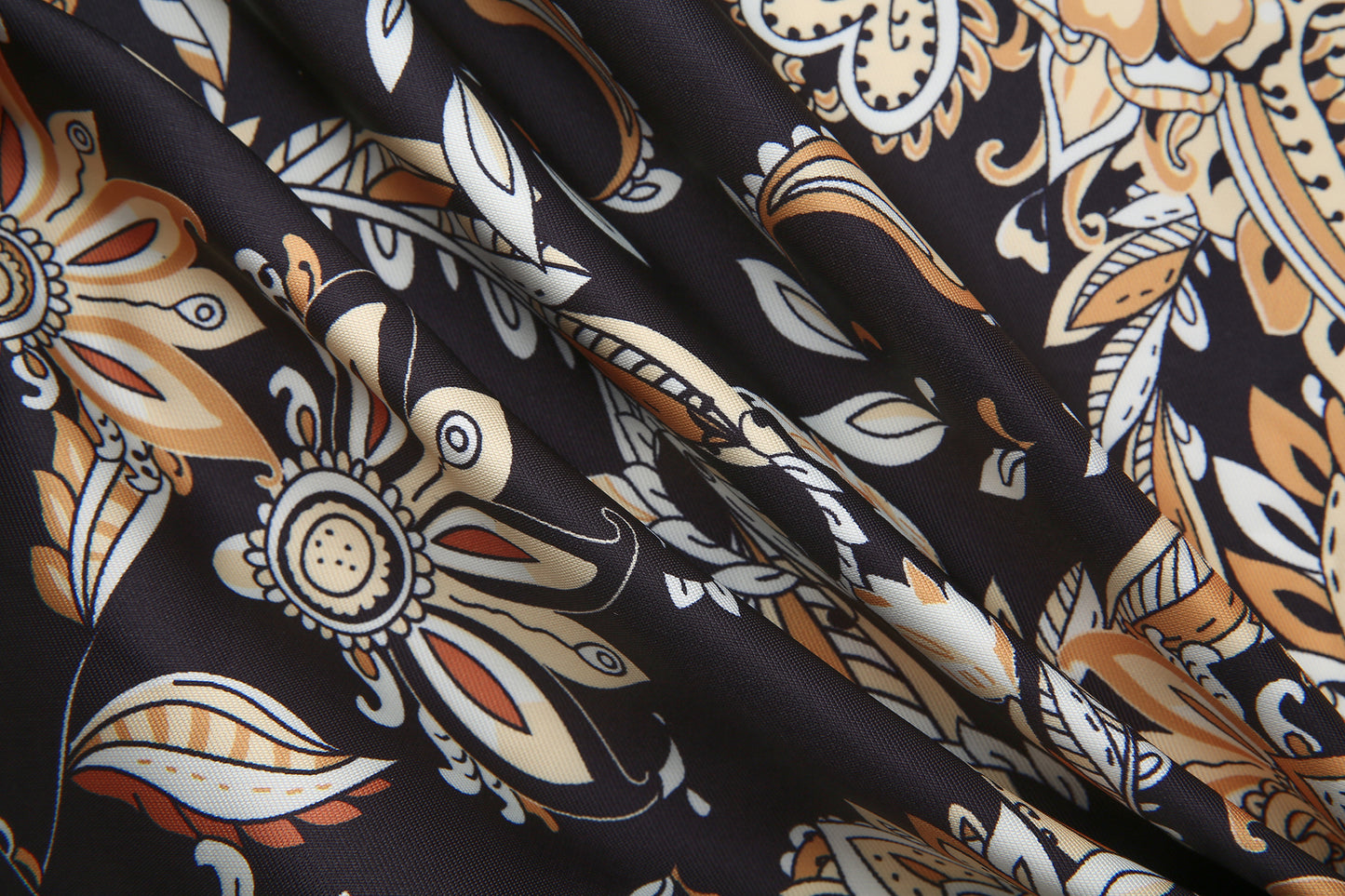 26-Women's Puff Sleeves Floral Print Button Maxi Dress