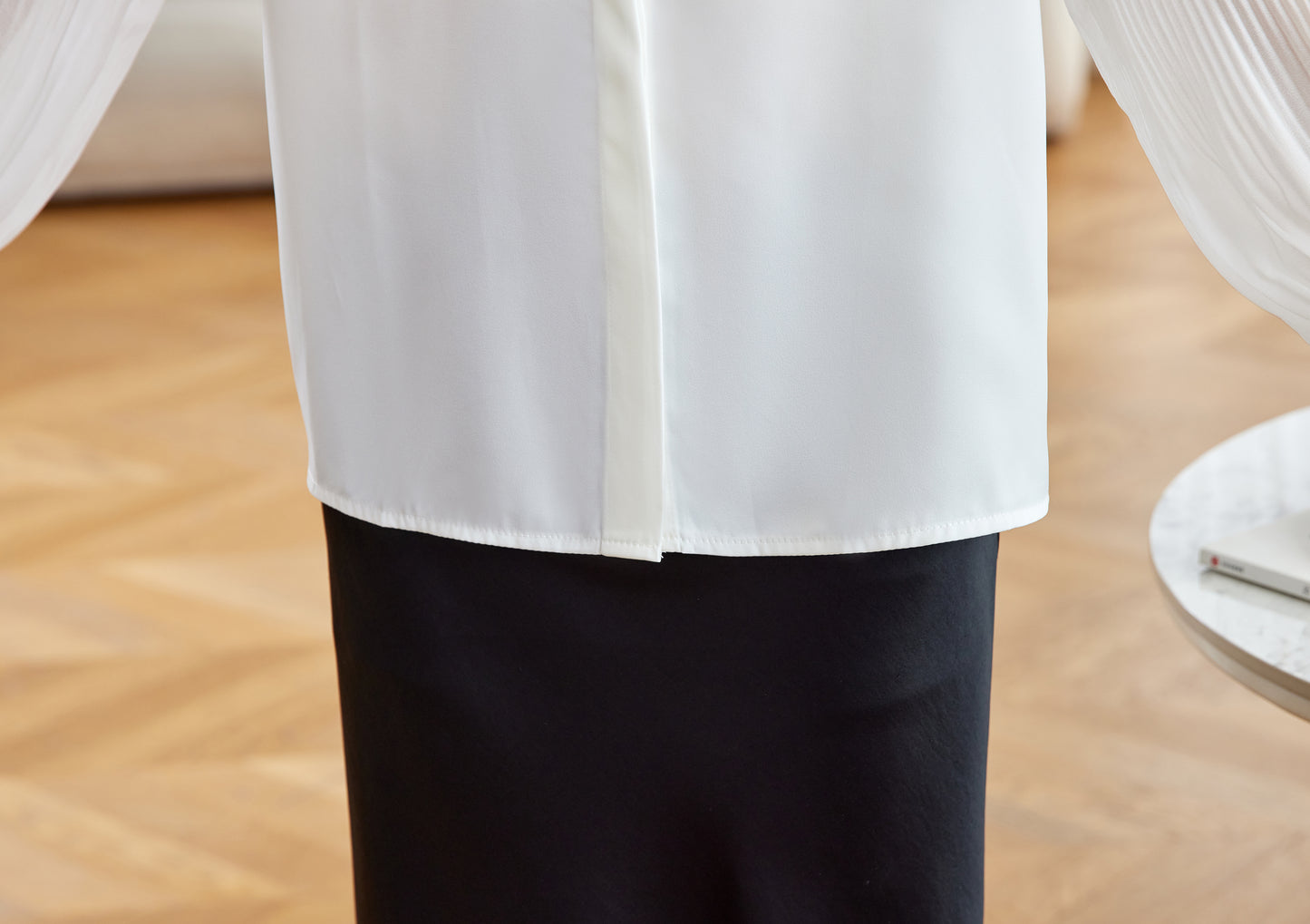 Women's V Neck Lantern Sleeve Blouse Button Tops