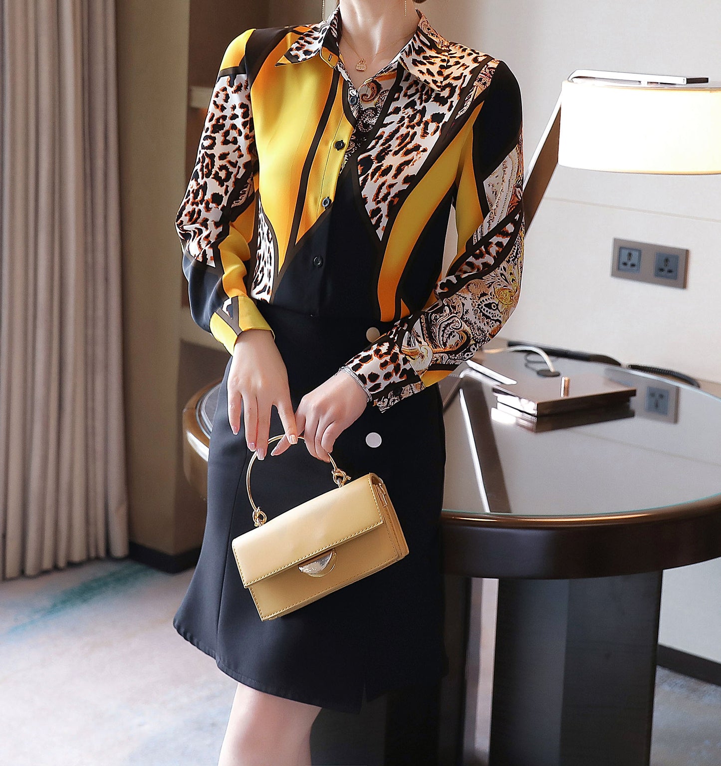 Women's Shirt Floral Print Long Sleeve Button up Casual Blouse