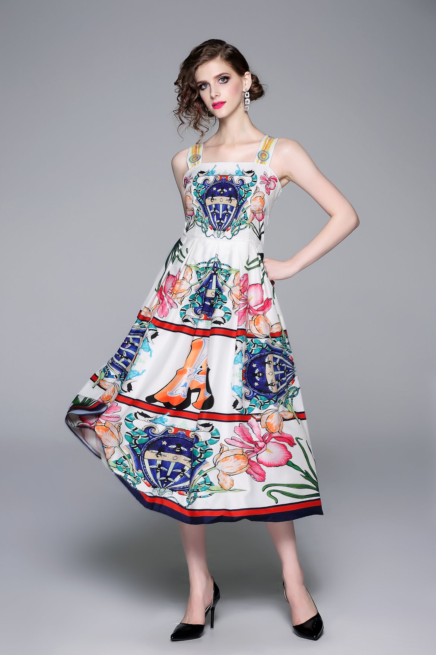 Women's Summer Casual Floral Print Cami Dress