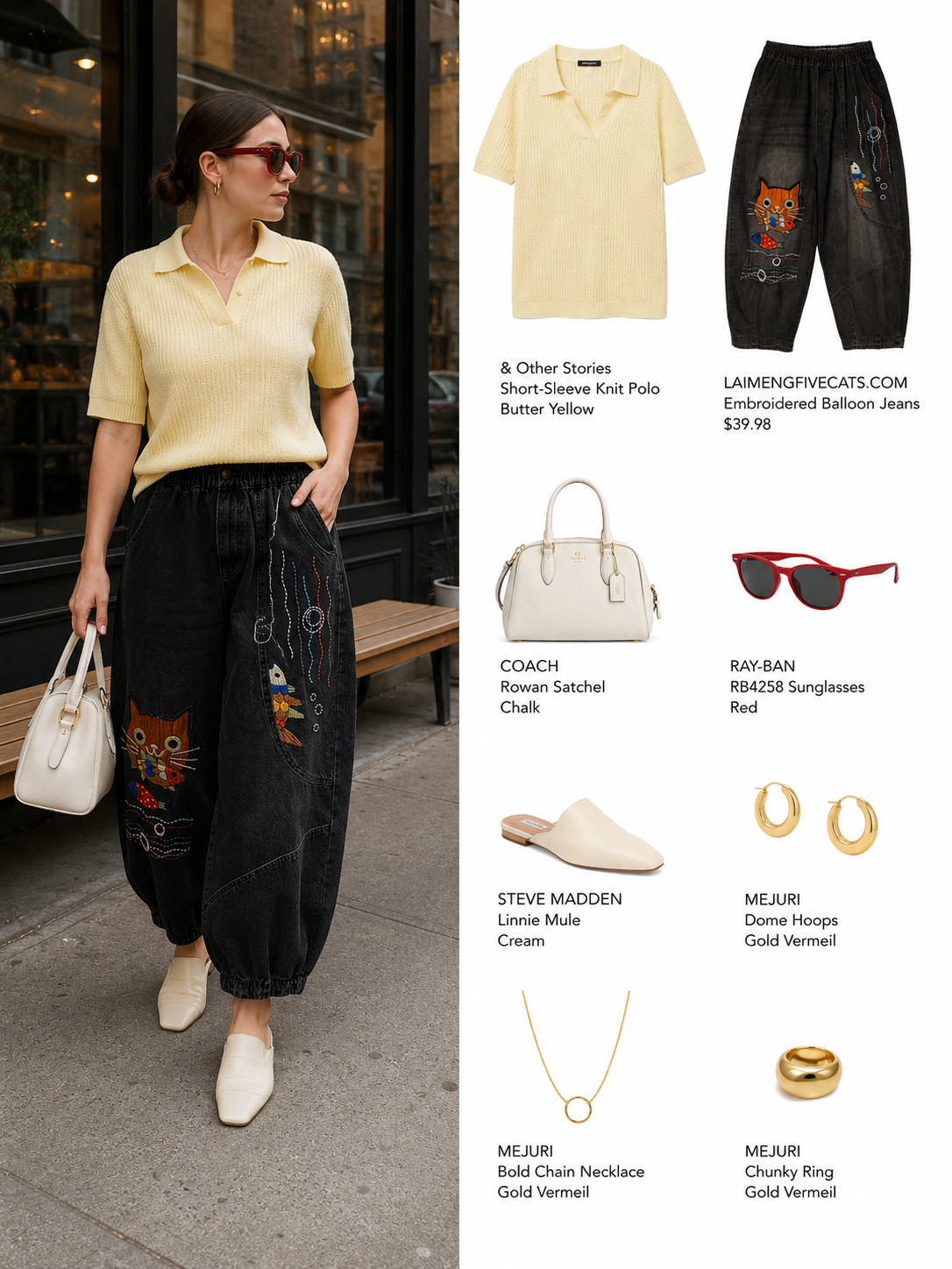 Casual Jeans Denim Loose Pants Elastic Waist with Pocket - LAI MENG FIVE CATS