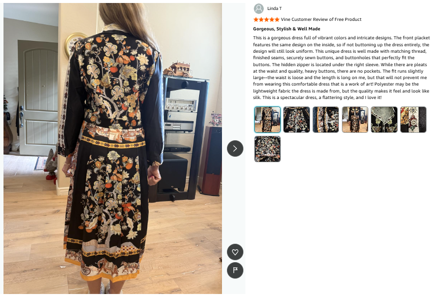Women's 3/4 Sleeve Floral Print Midi Dress - LAI MENG FIVE CATS