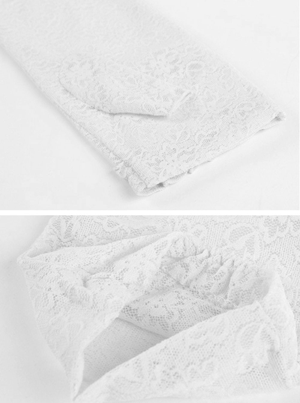 GL10-Women's Gloves Lace  Fingerless Elbow Length - LAI MENG FIVE CATS