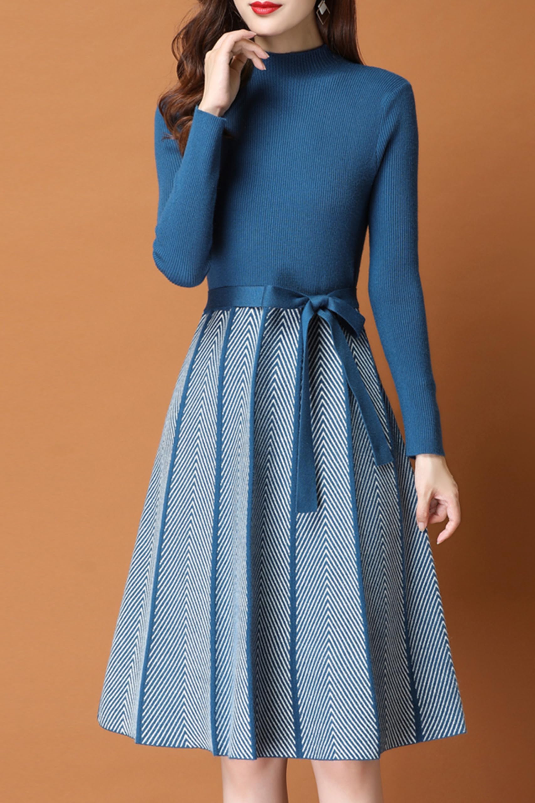 BK-Elegant Knit Pullover Midi Dress - LAI MENG FIVE CATS
