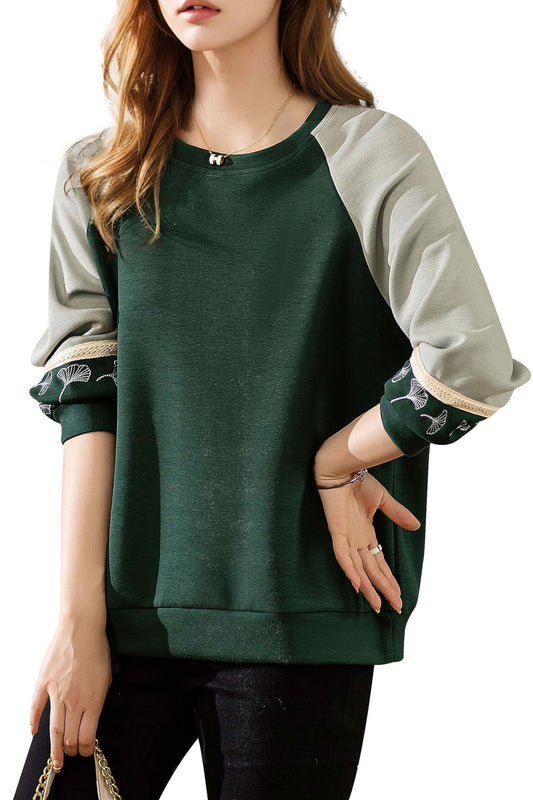 Women's Fall Casual Loose Pullover Blouse Tops - LAI MENG FIVE CATS