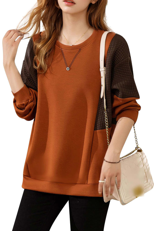 Women's Fall Casual Loose Pullover Blouse Tops - LAI MENG FIVE CATS